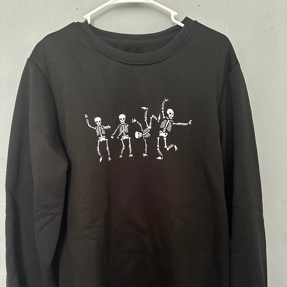 Halloween Skeleton Sweatshirt- Black